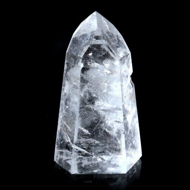 レムリアンシード 水晶 六角柱 ポイント 全面研磨 磨き 1点もの 虹入り レインボー 天然石 ブラジル バイーア州産 証明書付き