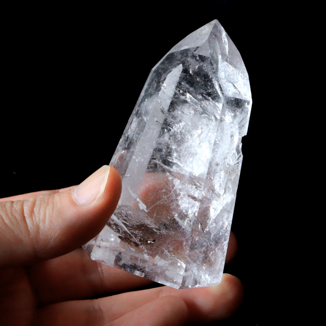 レムリアンシード 水晶 六角柱 ポイント 全面研磨 磨き 1点もの 虹入り レインボー 天然石 ブラジル バイーア州産 証明書付き