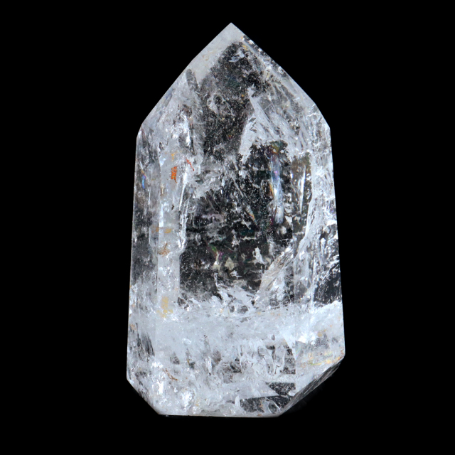 レムリアンシード 水晶 六角柱 ポイント 全面研磨 磨き 1点もの 虹入り レインボー 天然石 ブラジル バイーア州産 証明書付き