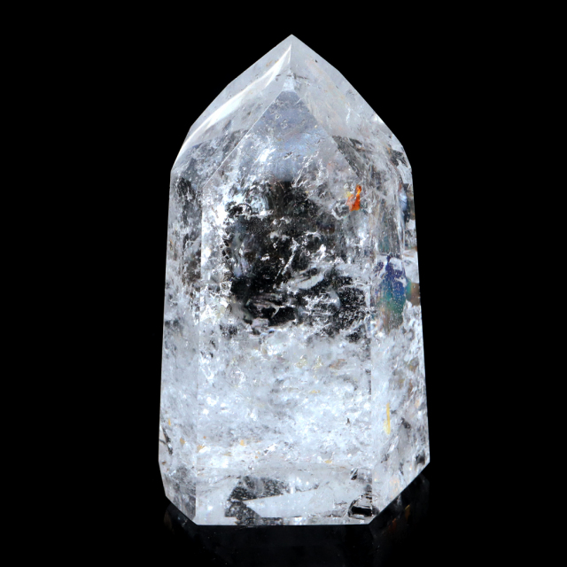 レムリアンシード 水晶 六角柱 ポイント 全面研磨 磨き 1点もの 虹入り レインボー 天然石 ブラジル バイーア州産 証明書付き