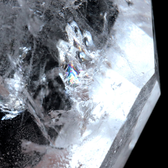 レムリアンシード 水晶 六角柱 ポイント 全面研磨 磨き 1点もの 虹入り レインボー 天然石 ブラジル バイーア州産 証明書付き