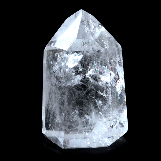 レムリアンシード 水晶 六角柱 ポイント 全面研磨 磨き 1点もの 虹入り レインボー 天然石 ブラジル バイーア州産 証明書付き