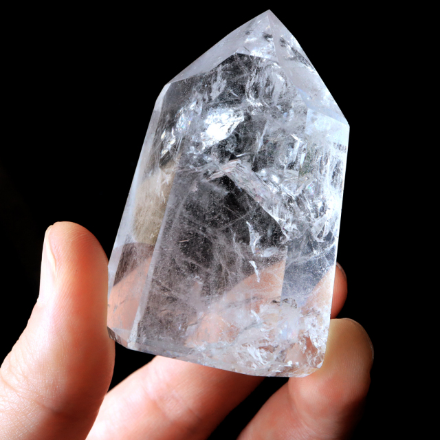 レムリアンシード 水晶 六角柱 ポイント 全面研磨 磨き 1点もの 虹入り レインボー 天然石 ブラジル バイーア州産 証明書付き
