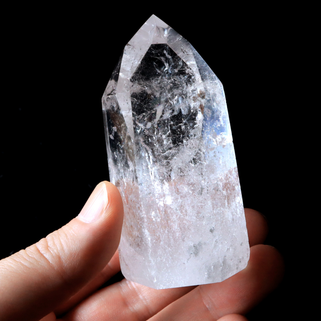 レムリアンシード 水晶 六角柱 ポイント 全面研磨 磨き 1点もの 虹入り レインボー 天然石 ブラジル バイーア州産 証明書付き