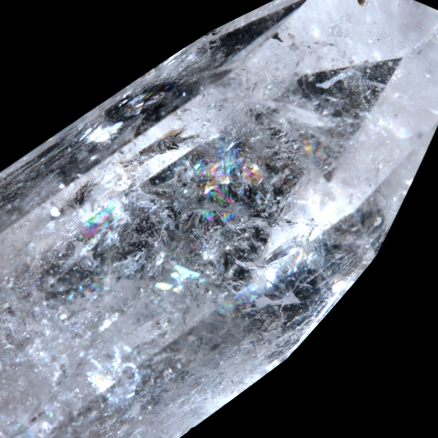レムリアンシード 水晶 六角柱 ポイント 全面研磨 磨き 1点もの 虹入り レインボー 天然石 ブラジル バイーア州産 証明書付き