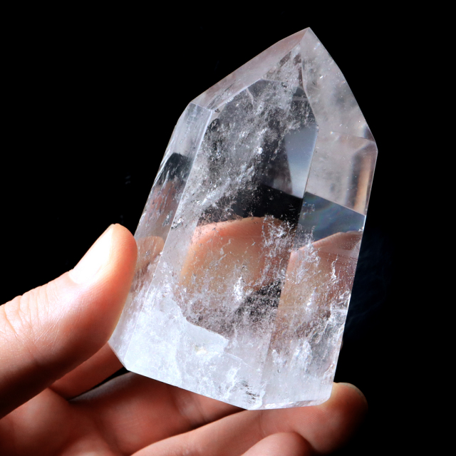 レムリアンシード 水晶 六角柱 ポイント 全面研磨 磨き 1点もの 虹入り レインボー 天然石 ブラジル バイーア州産 証明書付き