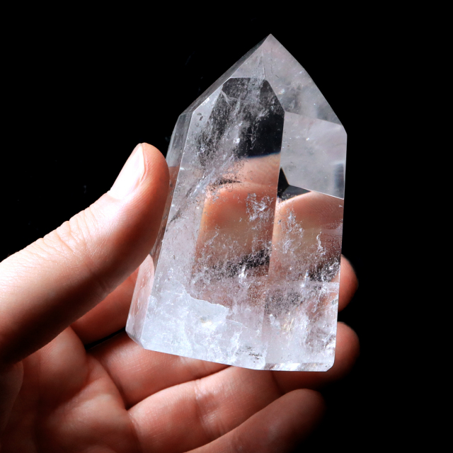 レムリアンシード 水晶 六角柱 ポイント 全面研磨 磨き 1点もの 虹入り レインボー 天然石 ブラジル バイーア州産 証明書付き