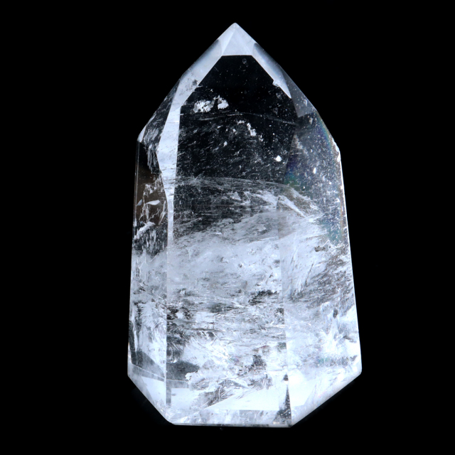 レムリアンシード 水晶 六角柱 ポイント 全面研磨 磨き 1点もの 虹入り レインボー 天然石 ブラジル バイーア州産 証明書付き
