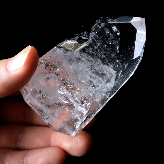 レムリアンシード 水晶 六角柱 ポイント 全面研磨 磨き 1点もの 虹入り レインボー 天然石 ブラジル バイーア州産 証明書付き