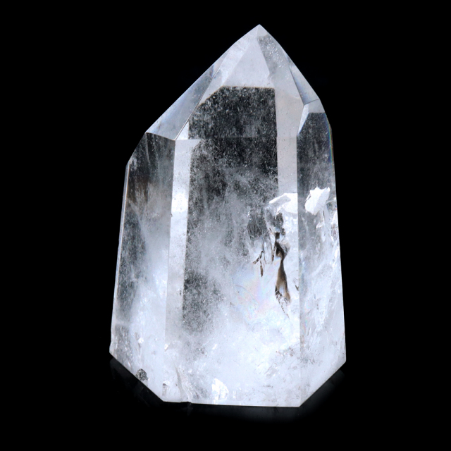 レムリアンシード 水晶 六角柱 ポイント 全面研磨 磨き 1点もの 虹入り レインボー 天然石 ブラジル バイーア州産 証明書付き