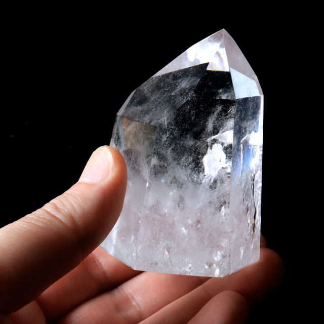 レムリアンシード 水晶 六角柱 ポイント 全面研磨 磨き 1点もの 虹入り レインボー 天然石 ブラジル バイーア州産 証明書付き