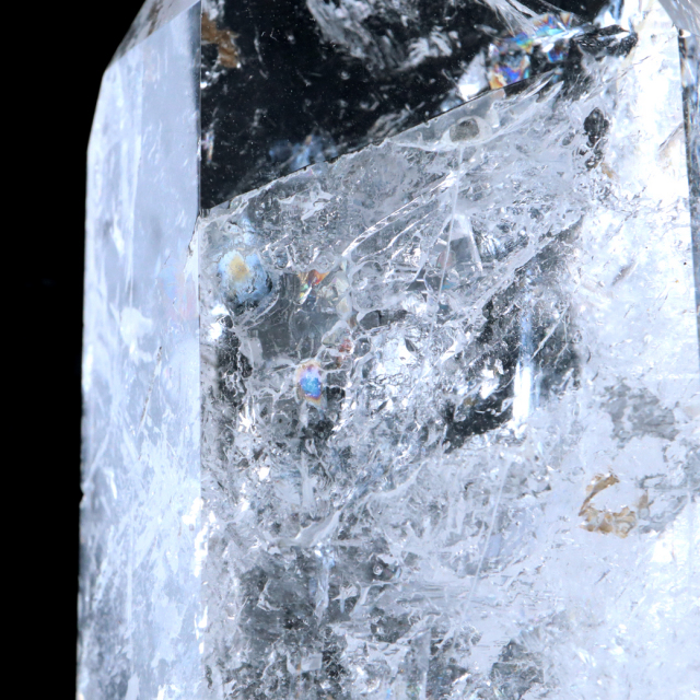 レムリアンシード 水晶 六角柱 ポイント 全面研磨 磨き 1点もの 虹入り レインボー 天然石 ブラジル バイーア州産 証明書付き