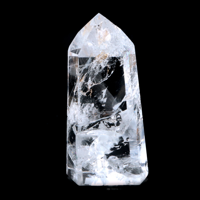 レムリアンシード 水晶 六角柱 ポイント 全面研磨 磨き 1点もの 虹入り レインボー 天然石 ブラジル バイーア州産 証明書付き