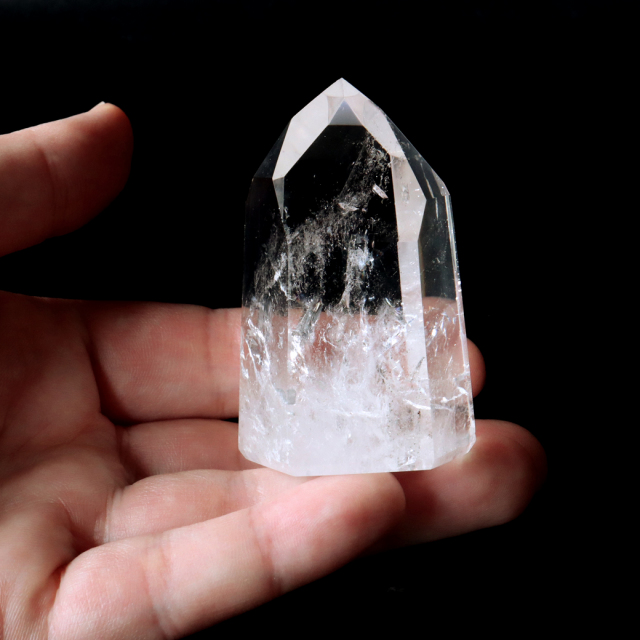 レムリアンシード 水晶 六角柱 ポイント 全面研磨 磨き 1点もの 虹入り レインボー 天然石 ブラジル バイーア州産 証明書付き