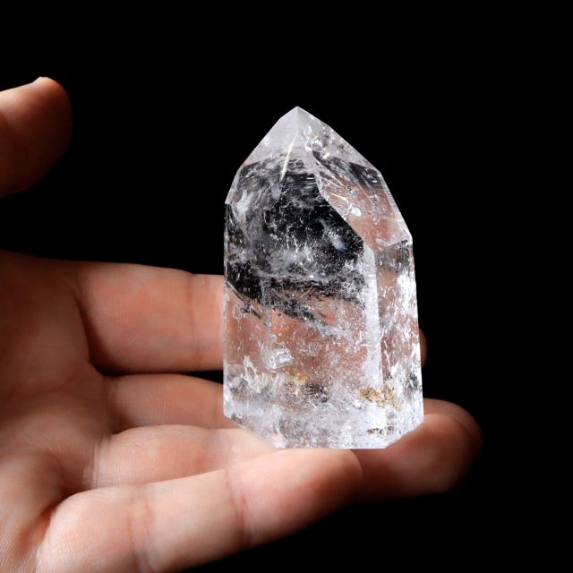 レムリアンシード 水晶 六角柱 ポイント 全面研磨 磨き 1点もの 虹入り レインボー 天然石 ブラジル バイーア州産 証明書付き