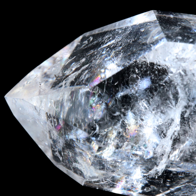 レムリアンシード 水晶 六角柱 ポイント 全面研磨 磨き 1点もの 虹入り レインボー 天然石 ブラジル バイーア州産 証明書付き