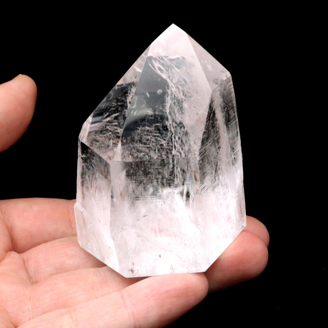 レムリアンシード 水晶 六角柱 ポイント 一部面残し 研磨磨き 187g 1点もの AAA 虹入り レインボー 天然石 証明書付き