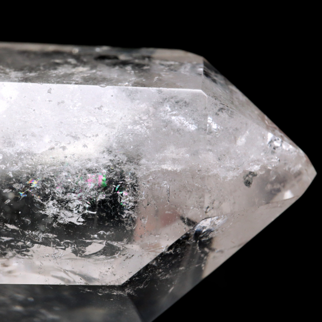 レムリアンシード 水晶 六角柱 ポイント 一部面残し 研磨磨き 187g 1点もの AAA 虹入り レインボー 天然石 証明書付き