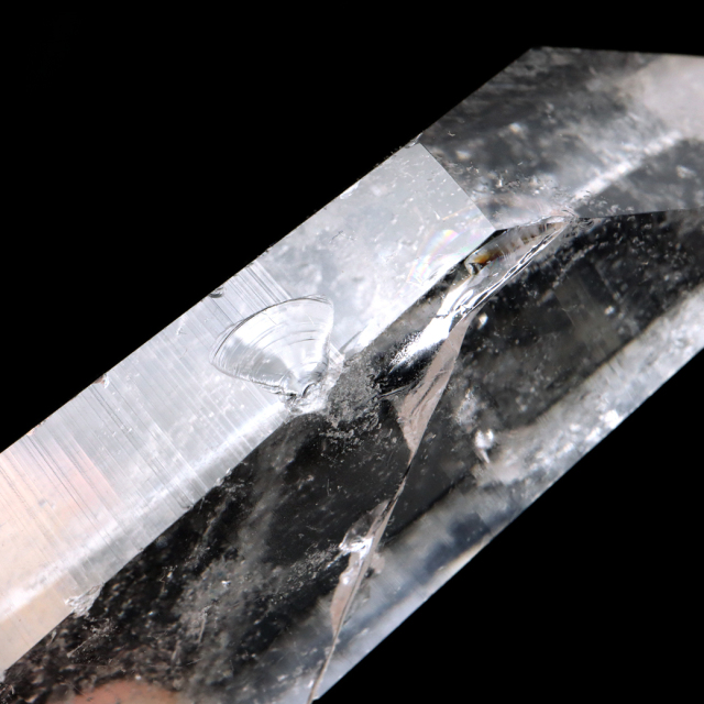 レムリアンシード 水晶 六角柱 ポイント 一部面残し 研磨磨き 187g 1点もの AAA 虹入り レインボー 天然石 証明書付き