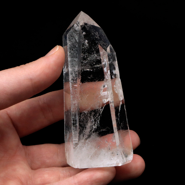 レムリアンシード 水晶 六角柱 ポイント 一部面残し 研磨磨き 187g 1点もの AAA 虹入り レインボー 天然石 証明書付き