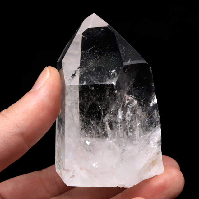 レムリアンシード 水晶 六角柱 ポイント 一部面残し 研磨磨き 187g 1点もの AAA 虹入り レインボー 天然石 証明書付き