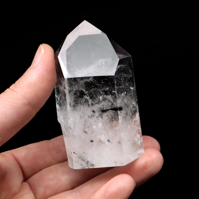 レムリアンシード 水晶 六角柱 ポイント 一部面残し 研磨磨き 187g 1点もの AAA 虹入り レインボー 天然石 証明書付き