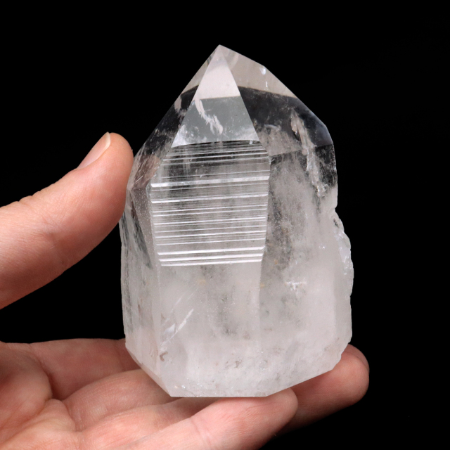 レムリアンシード 水晶 六角柱 ポイント 一部面残し 研磨磨き 187g 1点もの AAA 虹入り レインボー 天然石 証明書付き