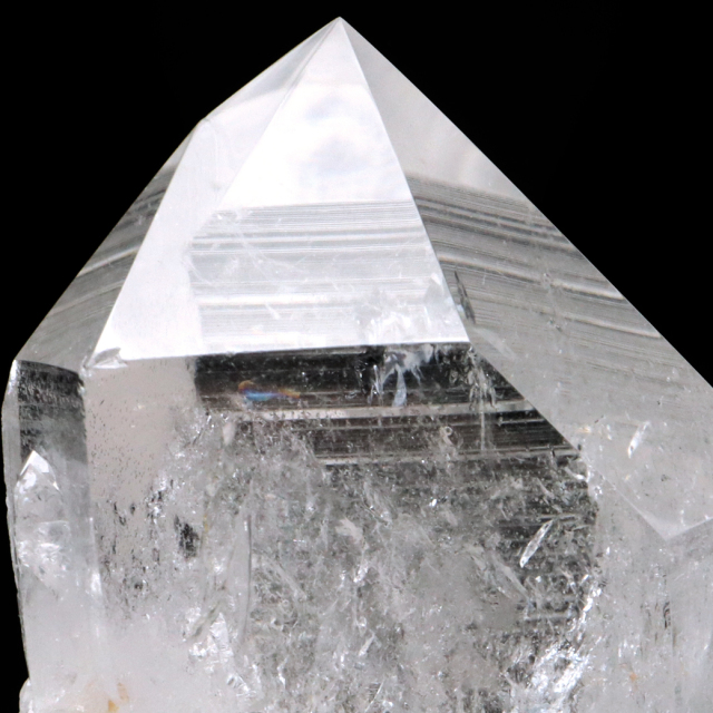 レムリアンシード 水晶 六角柱 ポイント 一部面残し 研磨磨き 187g 1点もの AAA 虹入り レインボー 天然石 証明書付き