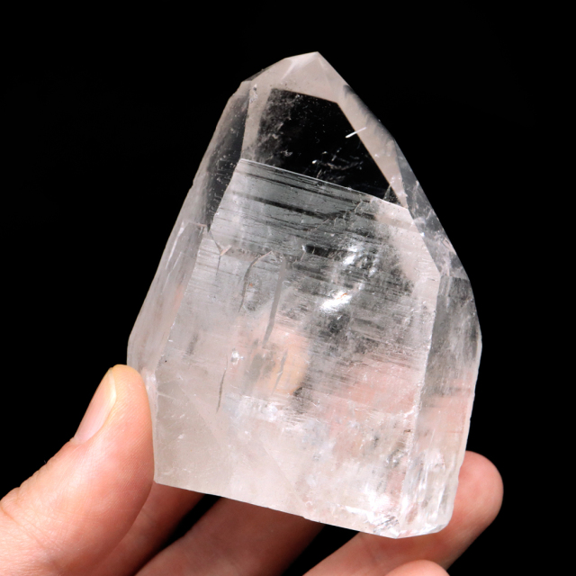 レムリアンシード 水晶 六角柱 ポイント 一部面残し 研磨磨き 187g 1点もの AAA 虹入り レインボー 天然石 証明書付き