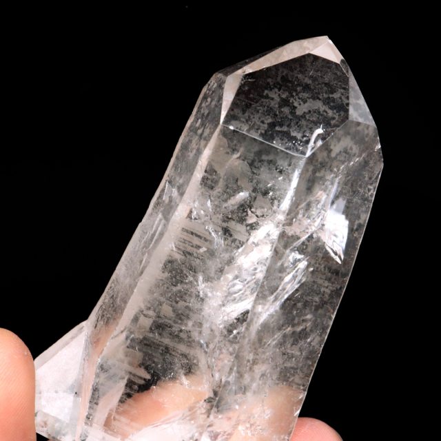 レムリアンシード 水晶 六角柱 ポイント 一部面残し 研磨磨き 187g 1点もの AAA 虹入り レインボー 天然石 証明書付き