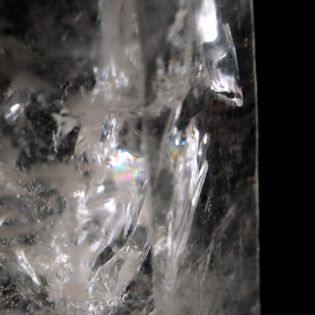 レムリアンシード 水晶 六角柱 ポイント 一部面残し 研磨磨き 187g 1点もの AAA 虹入り レインボー 天然石 証明書付き