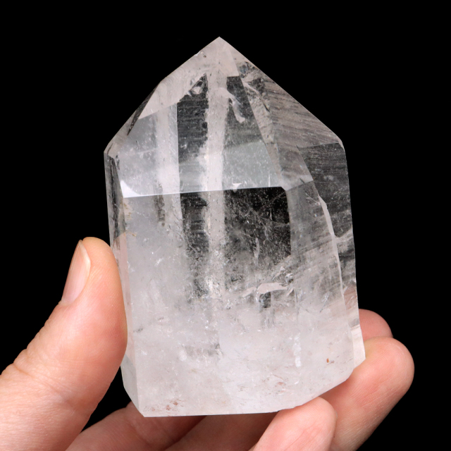 レムリアンシード 水晶 六角柱 ポイント 一部面残し 研磨磨き 187g 1点もの AAA 虹入り レインボー 天然石 証明書付き