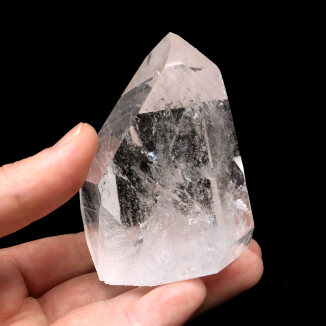 レムリアンシード 水晶 六角柱 ポイント 一部面残し 研磨磨き 187g 1点もの AAA 虹入り レインボー 天然石 証明書付き