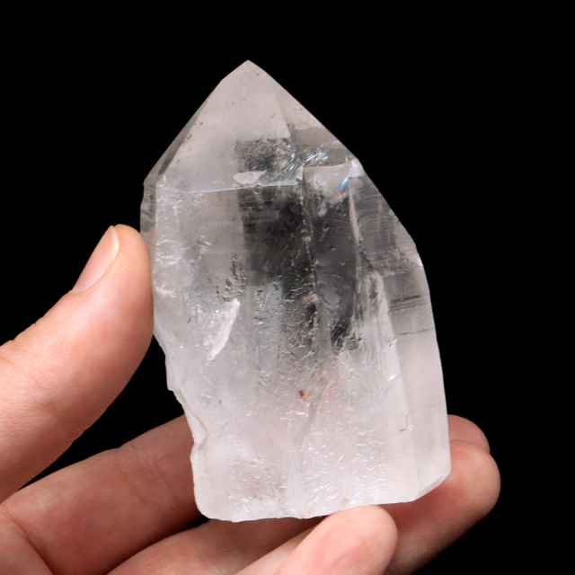 レムリアンシード 水晶 六角柱 ポイント 一部面残し 研磨磨き 187g 1点もの AAA 虹入り レインボー 天然石 証明書付き