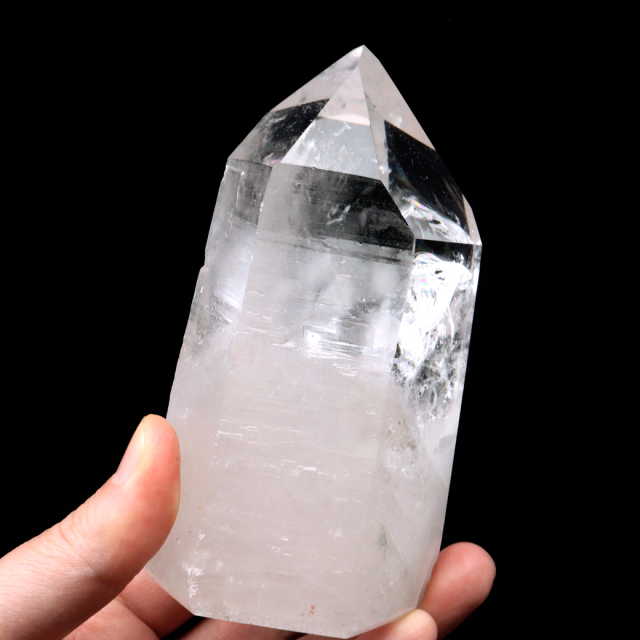 レムリアンシード 水晶 六角柱 ポイント 一部面残し 研磨磨き 187g 1点もの AAA 虹入り レインボー 天然石 証明書付き