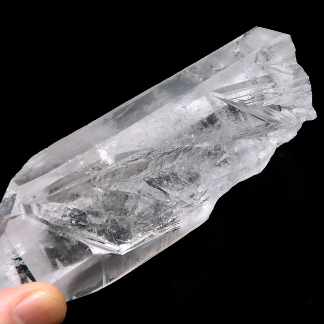 レムリアンシード 水晶 六角柱 ポイント 一部面残し 研磨磨き 187g 1点もの AAA 虹入り レインボー 天然石 証明書付き