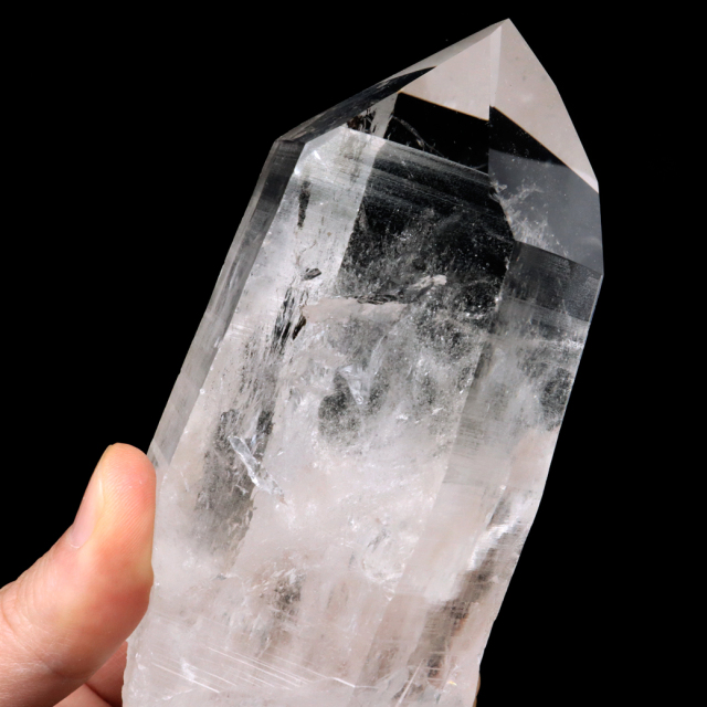 レムリアンシード 水晶 六角柱 ポイント 一部面残し 研磨磨き 187g 1点もの AAA 虹入り レインボー 天然石 証明書付き