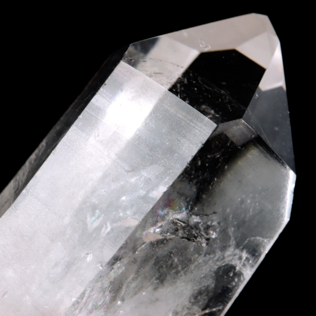 レムリアンシード 水晶 六角柱 ポイント 一部面残し 研磨磨き 187g 1点もの AAA 虹入り レインボー 天然石 証明書付き