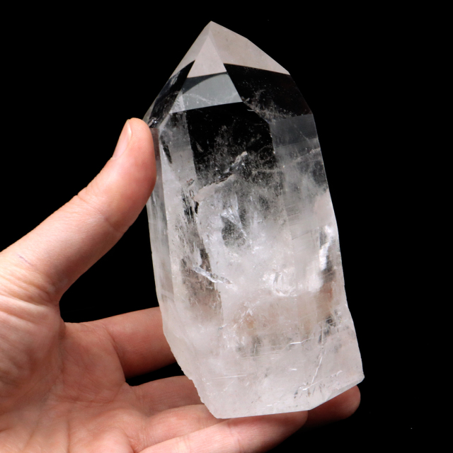 レムリアンシード 水晶 六角柱 ポイント 一部面残し 研磨磨き 187g 1点もの AAA 虹入り レインボー 天然石 証明書付き