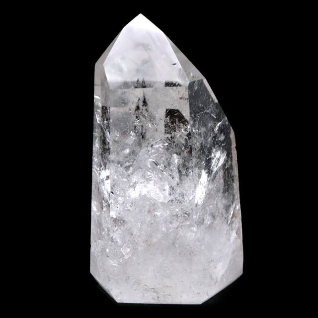 レムリアンシード 水晶 六角柱 ポイント 一部面残し 研磨磨き 187g 1点もの AAA 虹入り レインボー 天然石 証明書付き