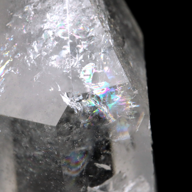 レムリアンシード 水晶 六角柱 ポイント 一部面残し 研磨磨き 187g 1点もの AAA 虹入り レインボー 天然石 証明書付き