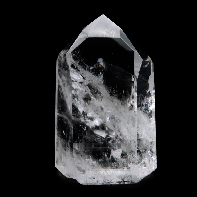 レムリアンシード 水晶 六角柱 ポイント 一部面残し 研磨磨き 187g 1点もの AAA 虹入り レインボー 天然石 証明書付き