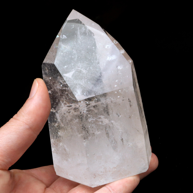 レムリアンシード 水晶 六角柱 ポイント 一部面残し 研磨磨き 187g 1点もの AAA 虹入り レインボー 天然石 証明書付き