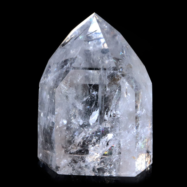 レムリアンシード 水晶 六角柱 ポイント 一部面残し 研磨磨き AAAAA 虹入り レインボー 天然石 ブラジル バイーア州産 証明書付き