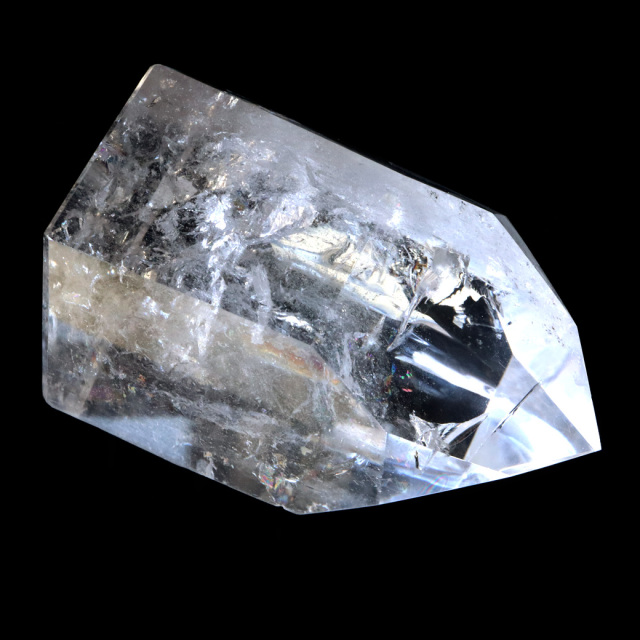 レムリアンシード 水晶 六角柱 ポイント 一部面残し 研磨磨き AAAAA 虹入り レインボー 天然石 ブラジル バイーア州産 証明書付き