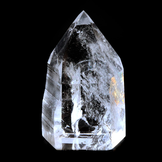 レムリアンシード 水晶 六角柱 ポイント 一部面残し 研磨磨き AAAAA 虹入り レインボー 天然石 ブラジル バイーア州産 証明書付き