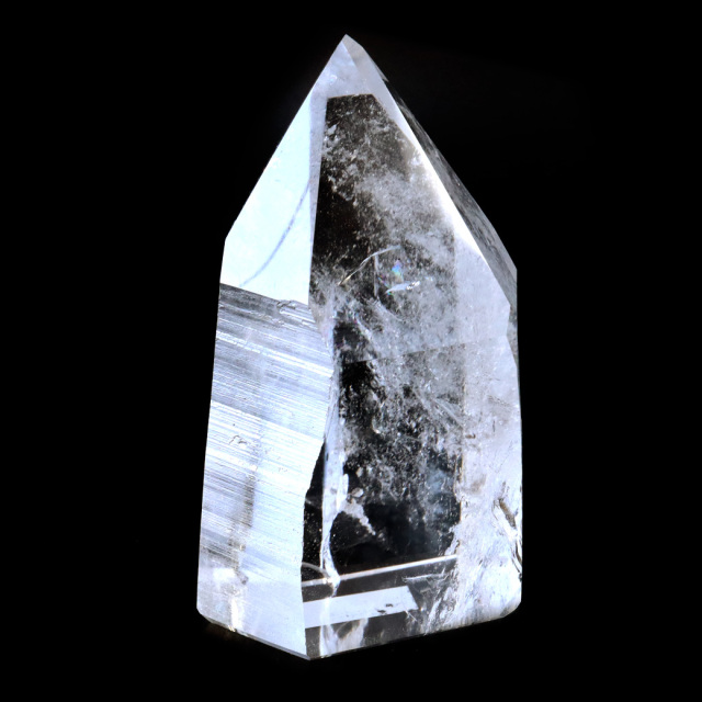 レムリアンシード 水晶 六角柱 ポイント 一部面残し 研磨磨き AAAAA 虹入り レインボー 天然石 ブラジル バイーア州産 証明書付き