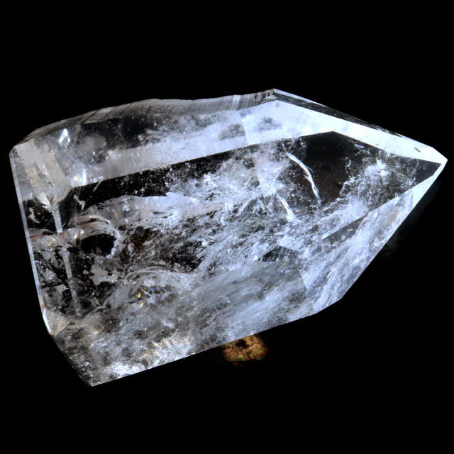 レムリアンシード 水晶 六角柱 ポイント 一部面残し 研磨磨き AAAAA 虹入り レインボー 天然石 ブラジル バイーア州産 証明書付き
