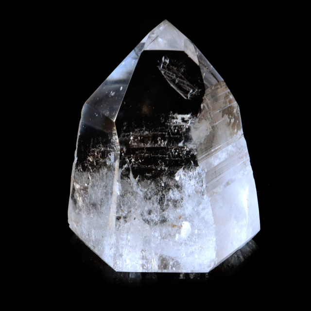レムリアンシード 水晶 六角柱 ポイント 一部面残し 研磨磨き AAAAA 虹入り レインボー 天然石 ブラジル バイーア州産 証明書付き