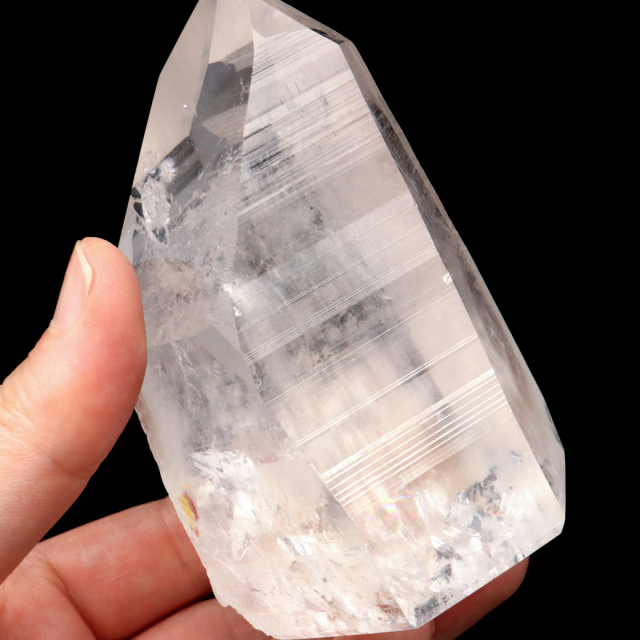 レムリアンシード 水晶 六角柱 ポイント 一部面残し 研磨磨き 1点もの AA 天然石 ブラジル バイーア州産 証明書付き